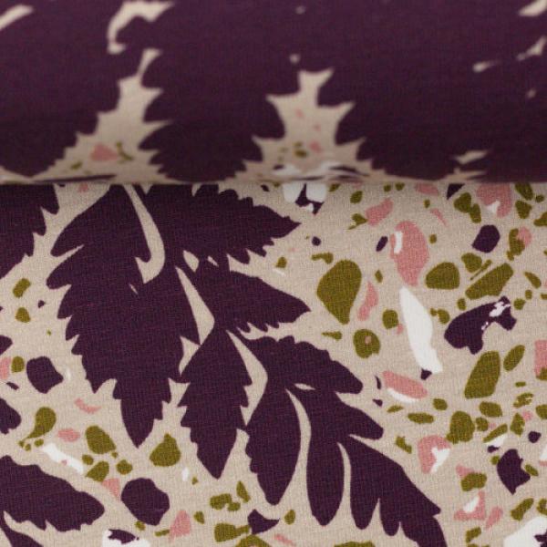 Baumwoll Jersey Marvelous Fern Lila Beige by Lycklig Design von Swafing